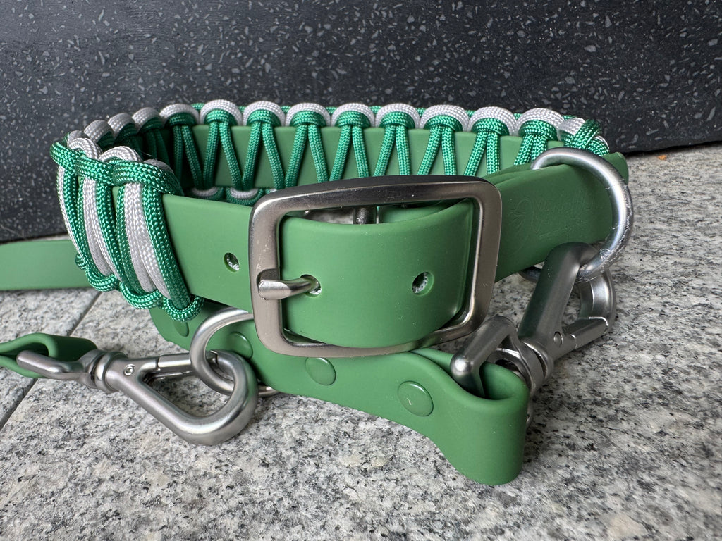 Biothane meets Paracord, Set "Grüner Aventurin"