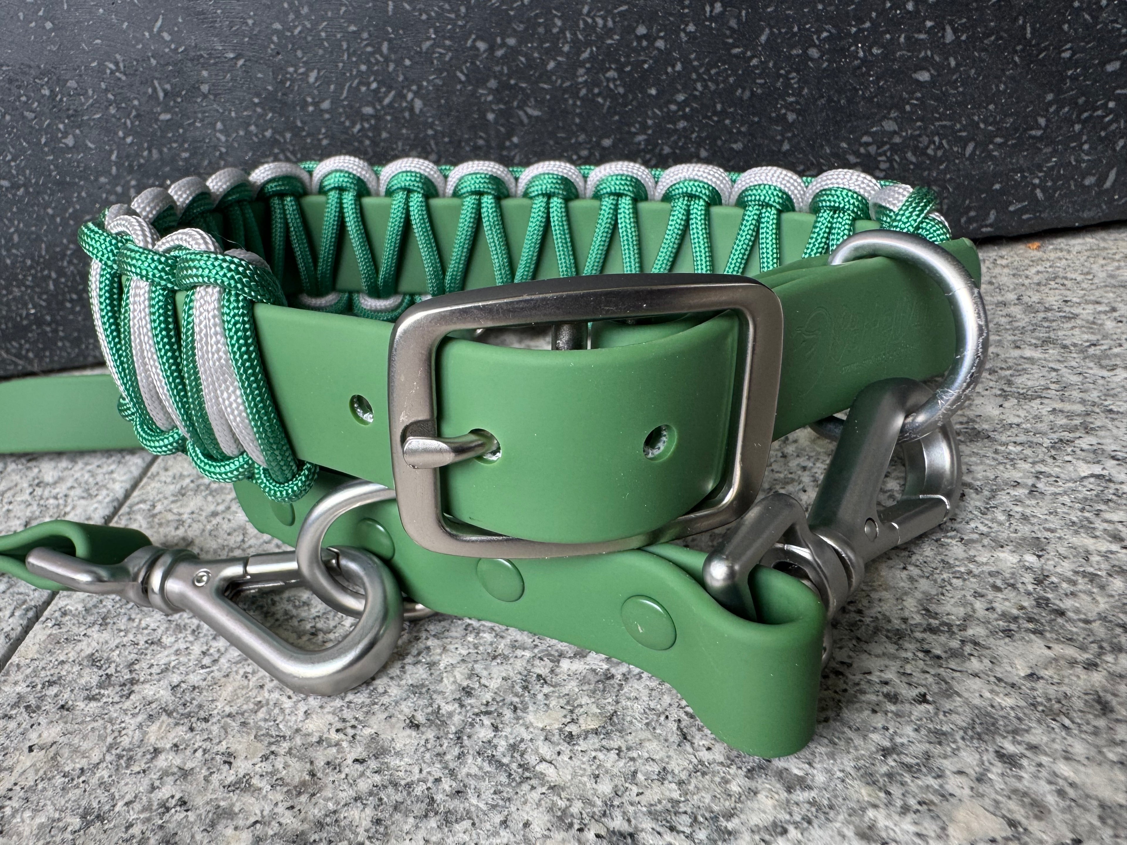 Biothane meets Paracord, Set "Grüner Aventurin"