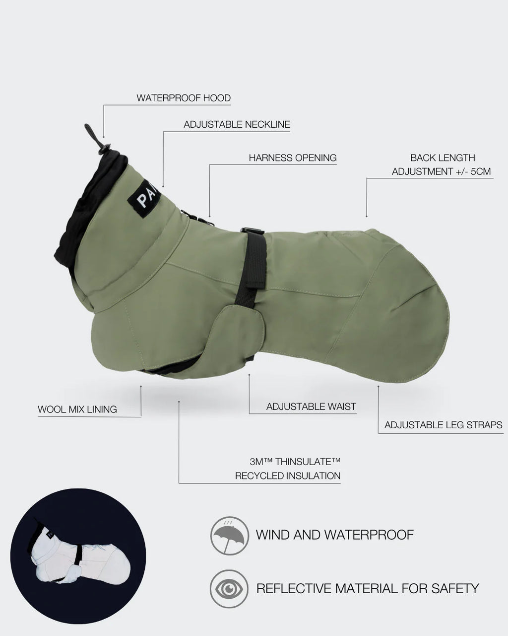 PAIKKA Visibility Winter Jacket Wool Green