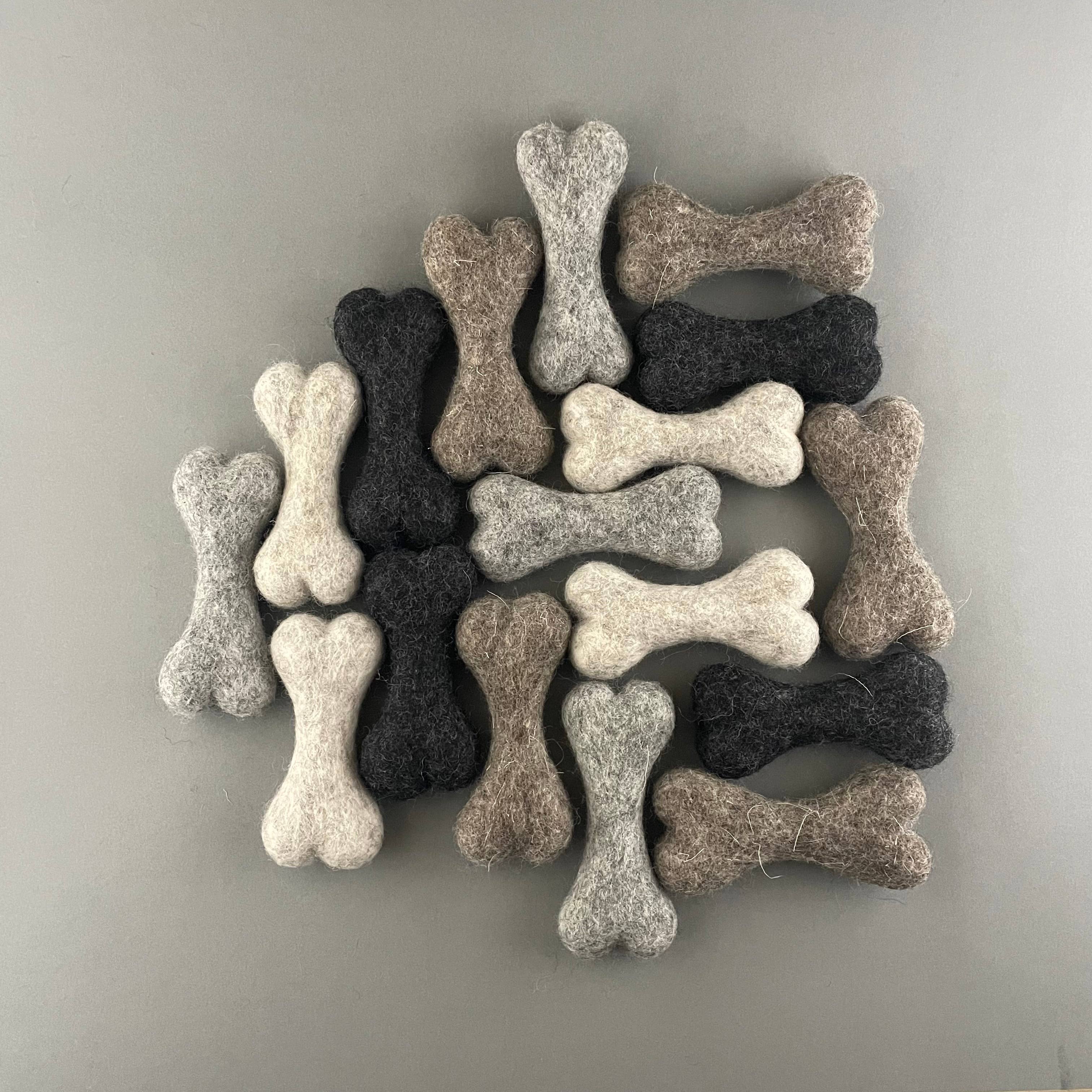 Handgemachtes Hunde-Wollknochen-Spielzeug für kleine Hunde, 10 cm