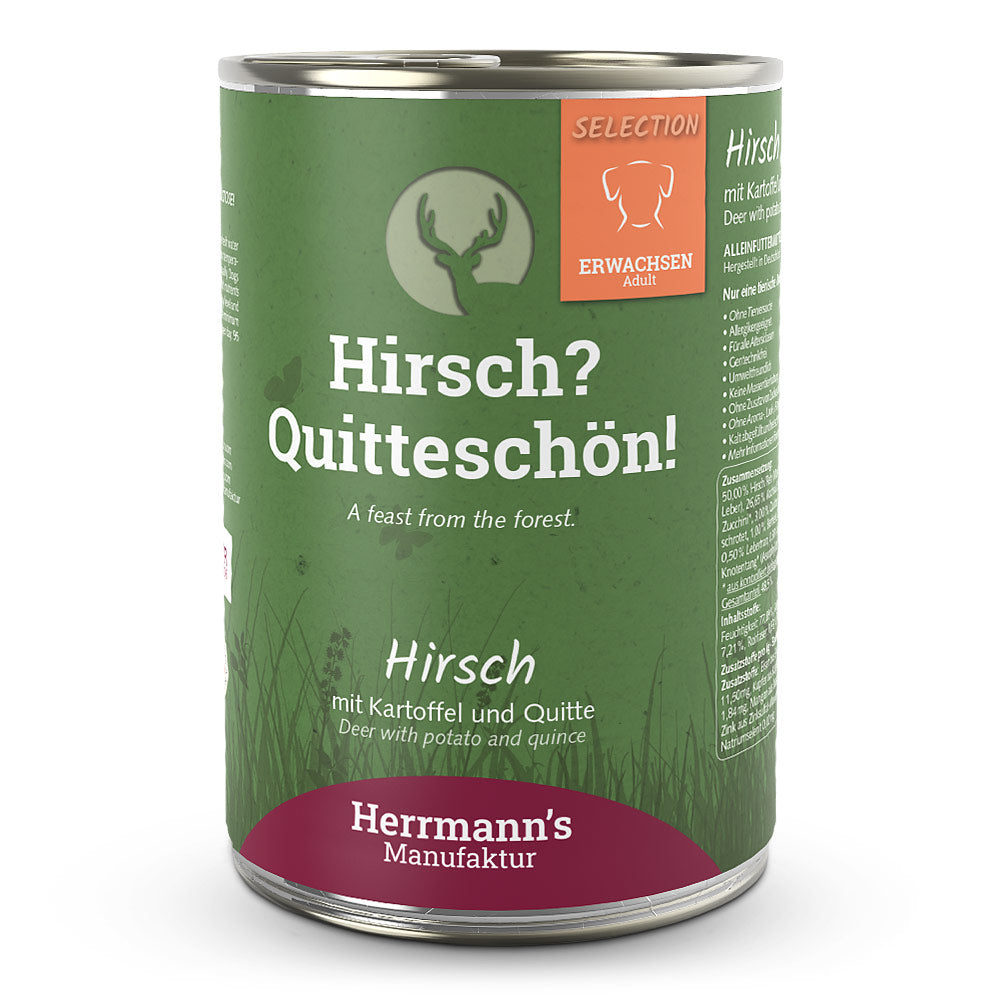 Herrmann’s Hirsch mit Kartoffel und Quitte