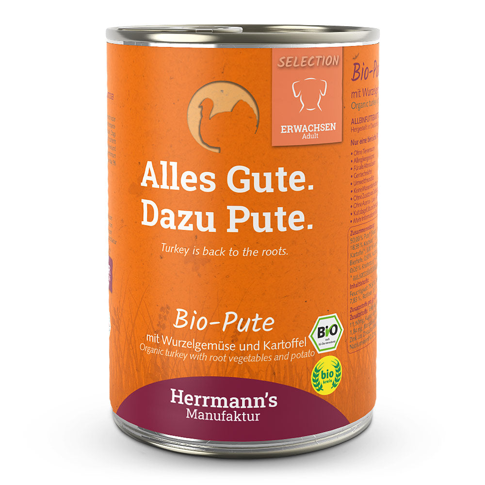 Herrmann’s Bio Pute mit Wurzelgemüse, Kartoffeln