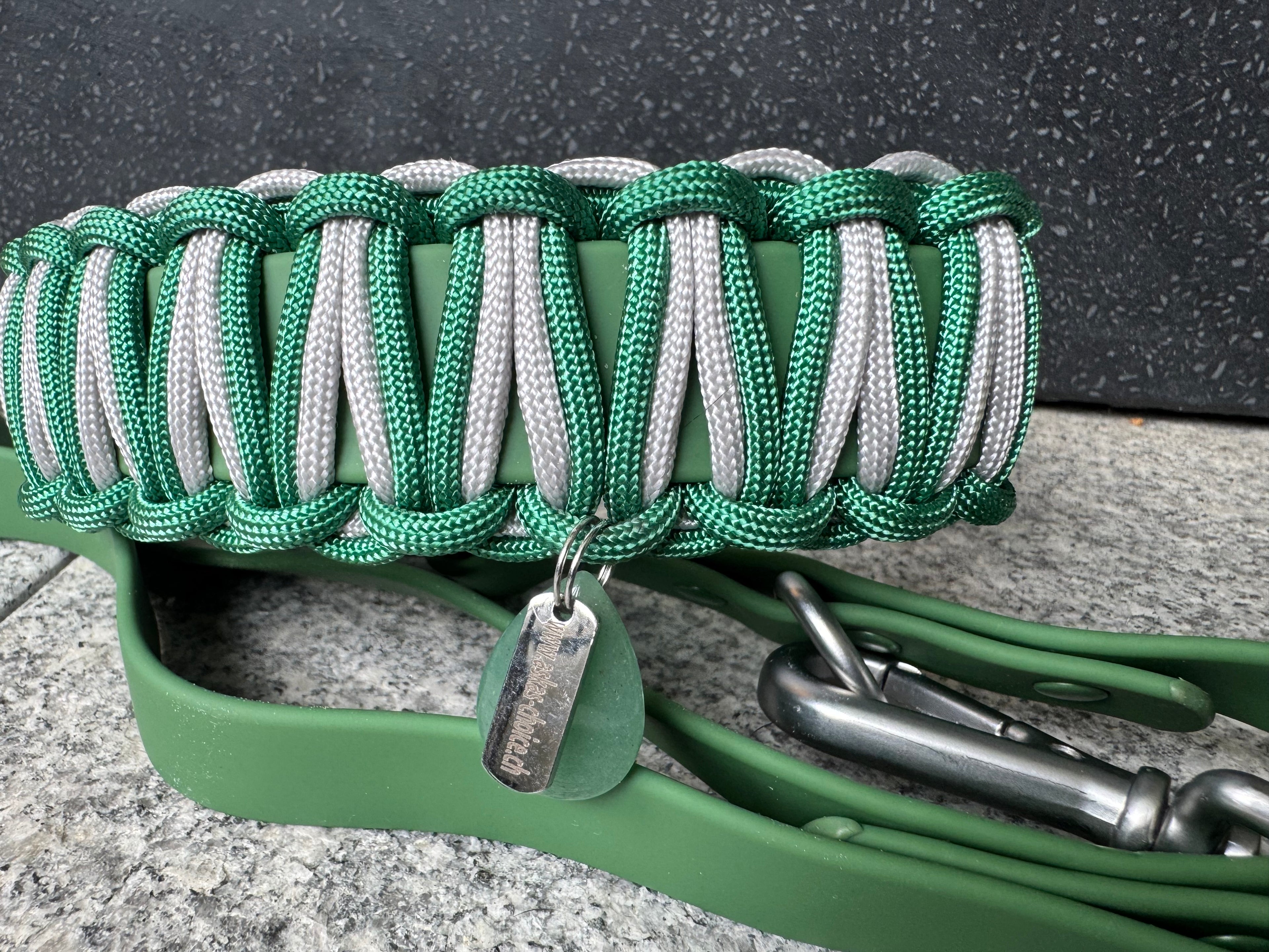 Biothane meets Paracord, Set "Grüner Aventurin"