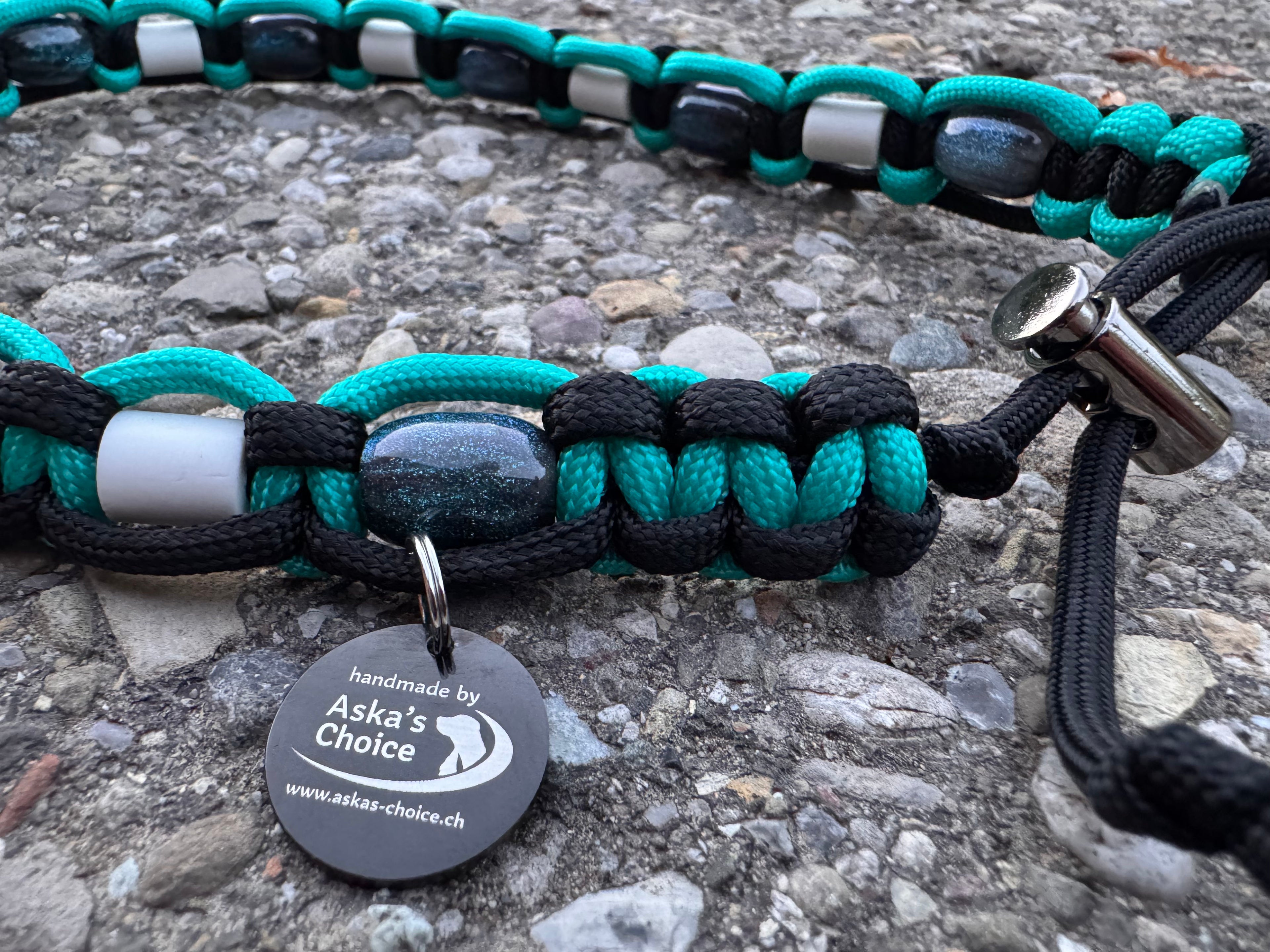 EM-Keramik Halsband "Amazonit“, 46-52cm