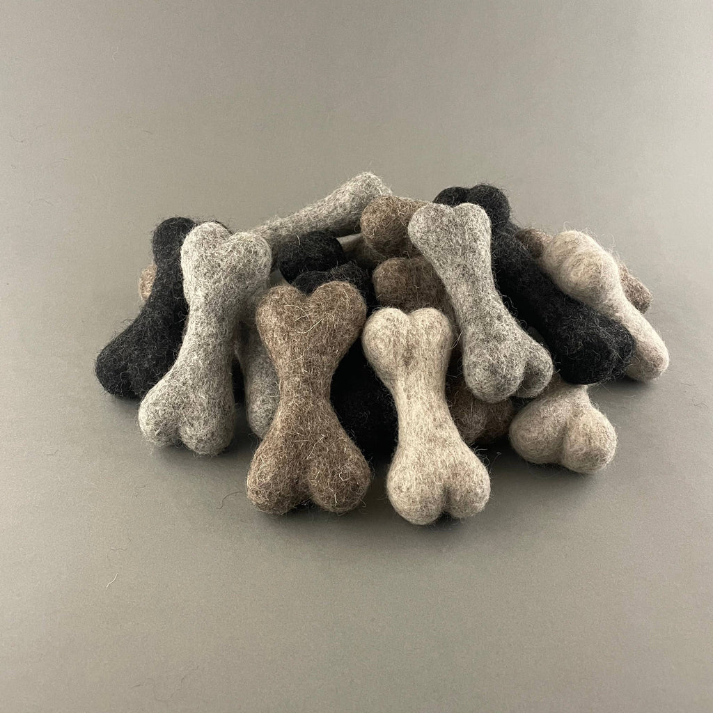 Handgemachtes Hunde-Wollknochen-Spielzeug für kleine Hunde, 10 cm