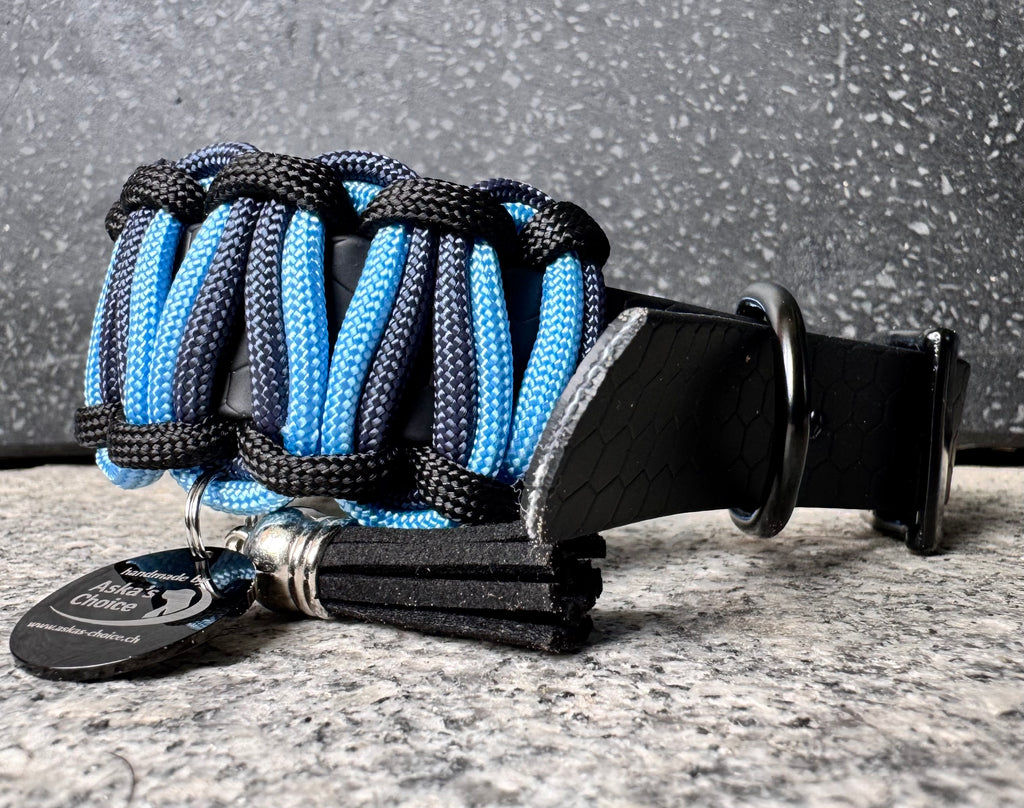 Biothane meets Paracord, Set "Blue Onyx" (37-45cm)