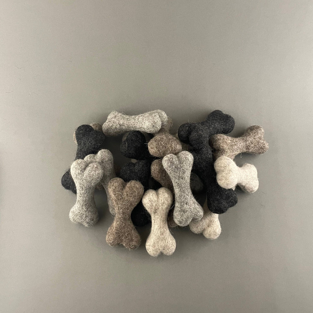 Handgemachtes Hunde-Wollknochen-Spielzeug für kleine Hunde, 10 cm