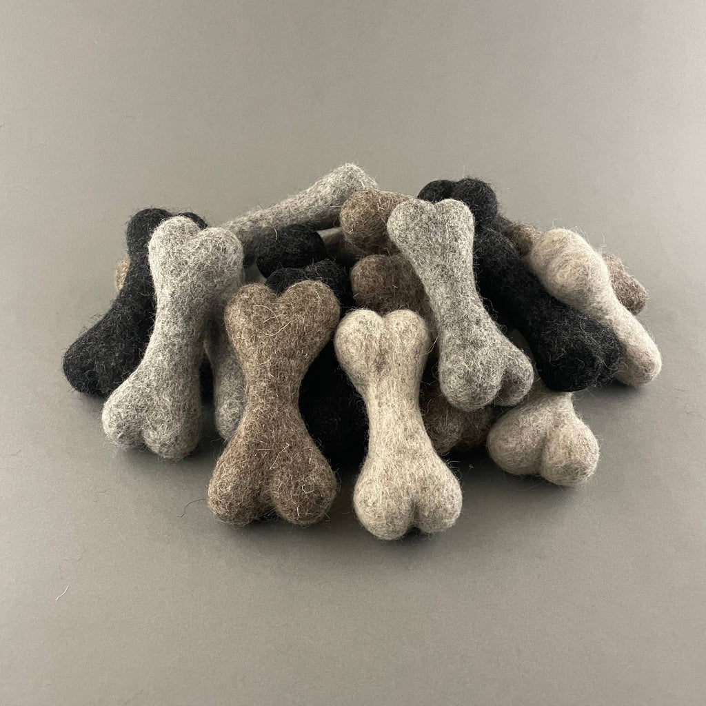 Handgemachtes Hunde-Wollknochen-Spielzeug für kleine Hunde, 10 cm