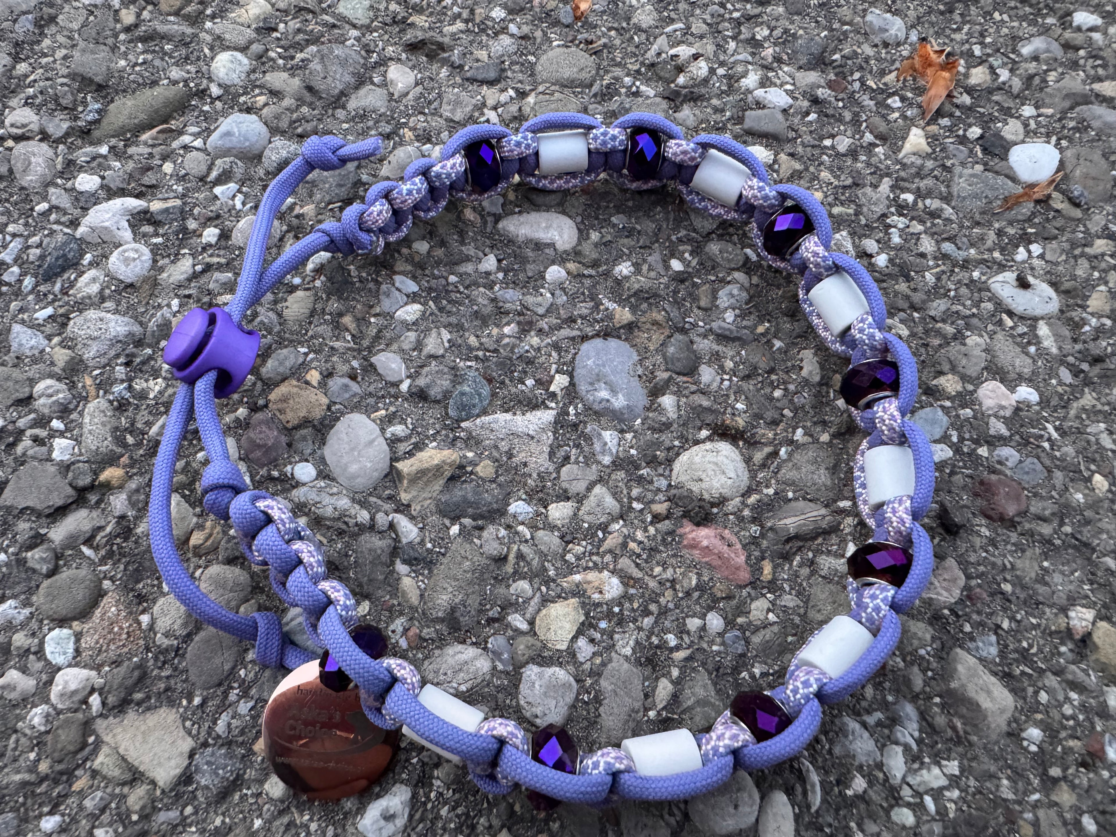 EM-Keramik Halsband "Purple Heart“, 36-42cm