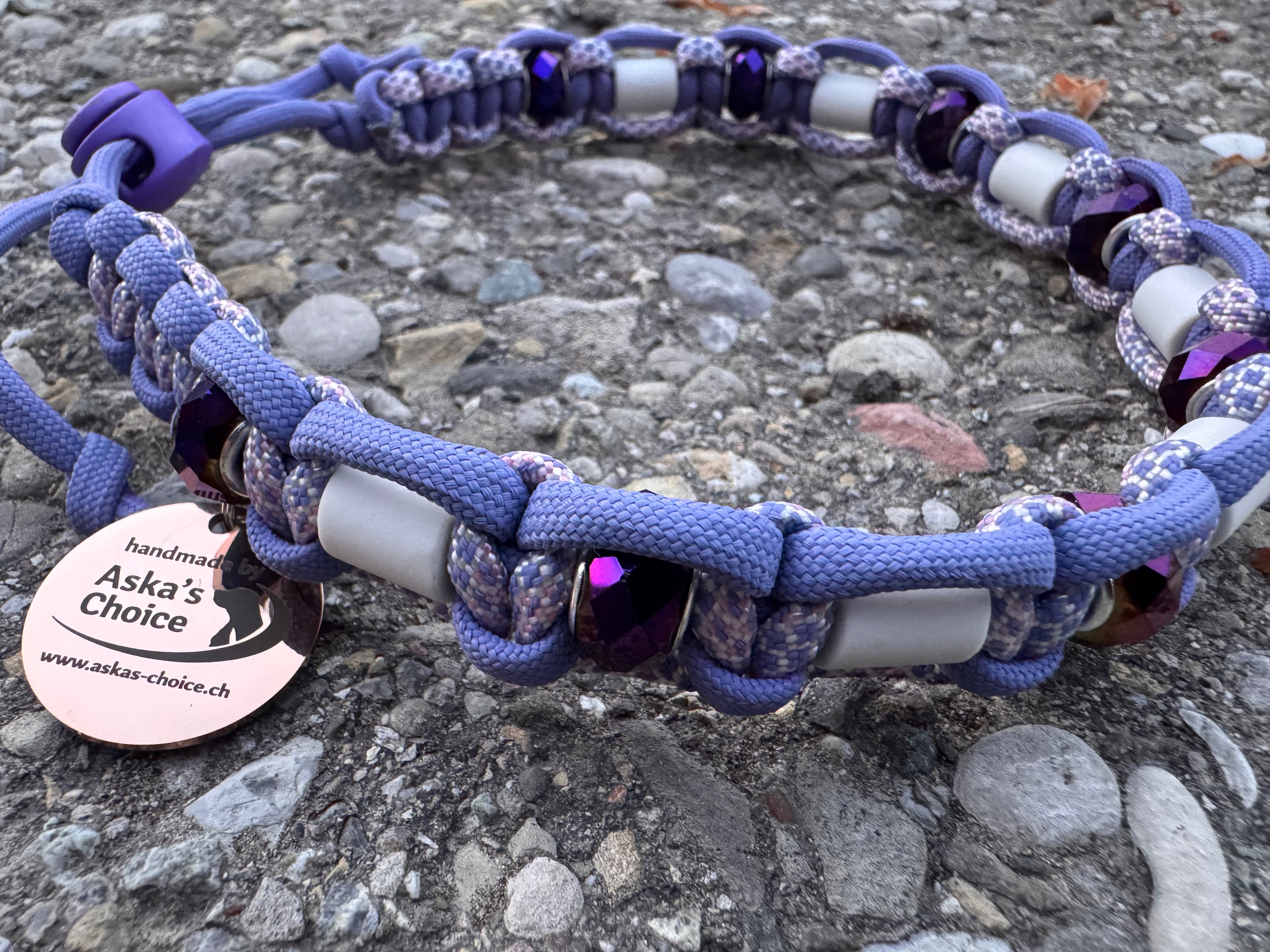 EM-Keramik Halsband "Purple Heart“, 36-42cm