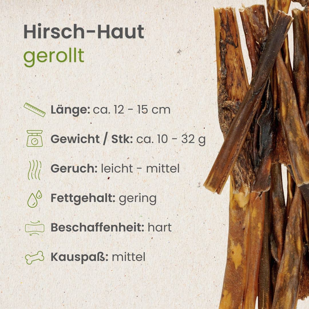 Hirsch-Haut, gerollt