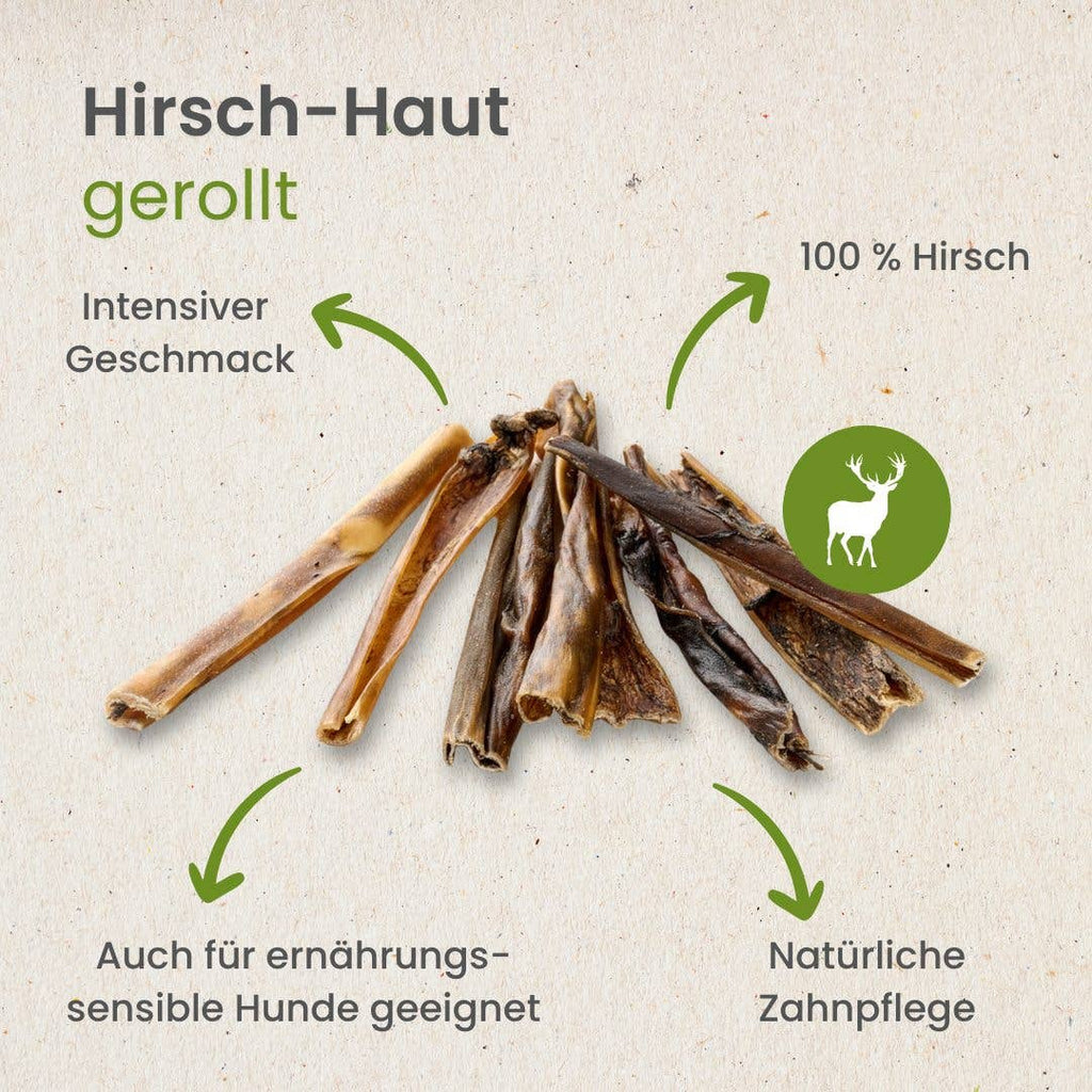 Hirsch-Haut, gerollt