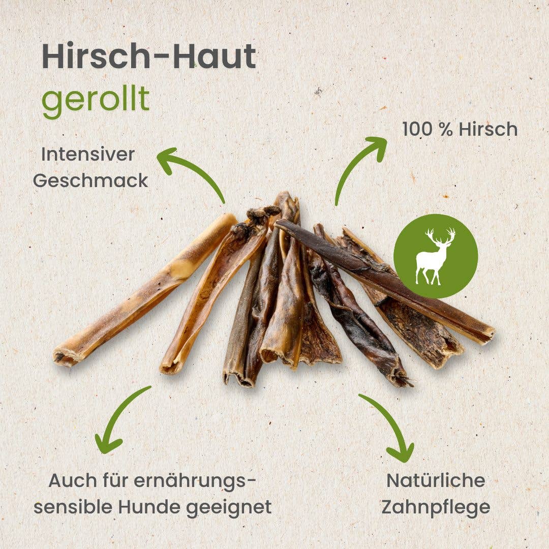 Hirsch-Haut, gerollt