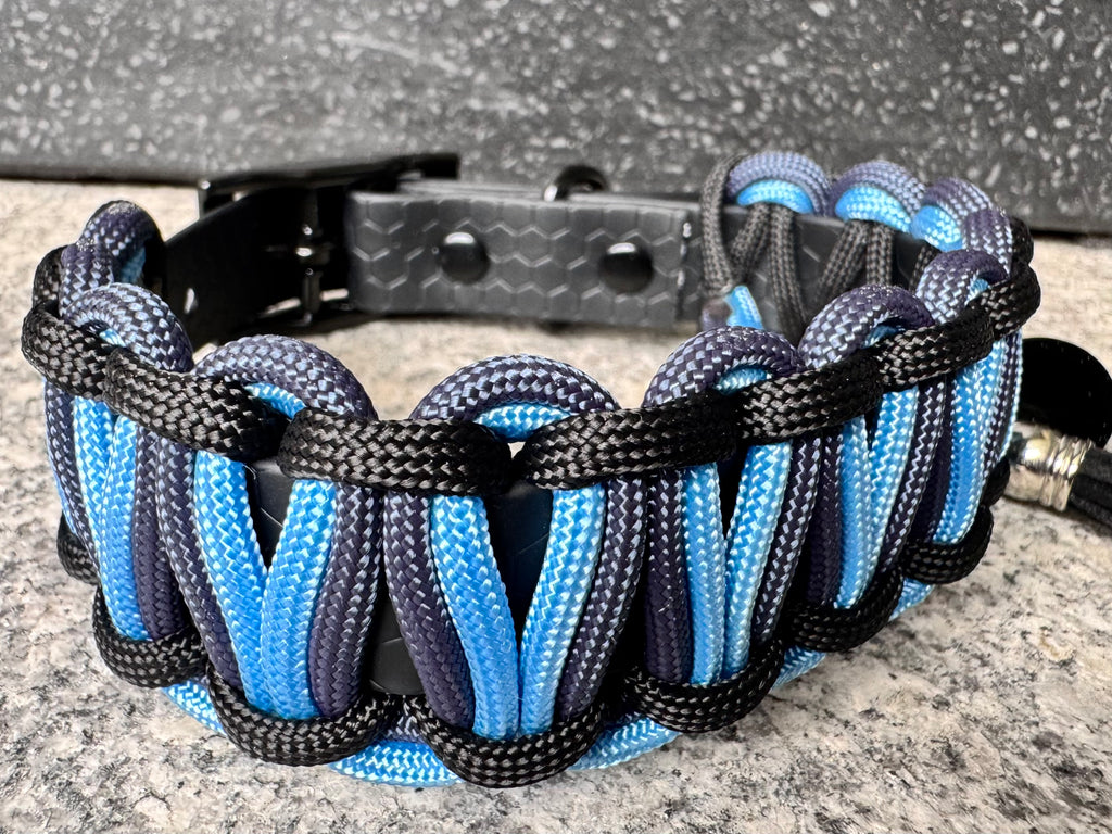 Biothane meets Paracord, Set "Blue Onyx" (37-45cm)
