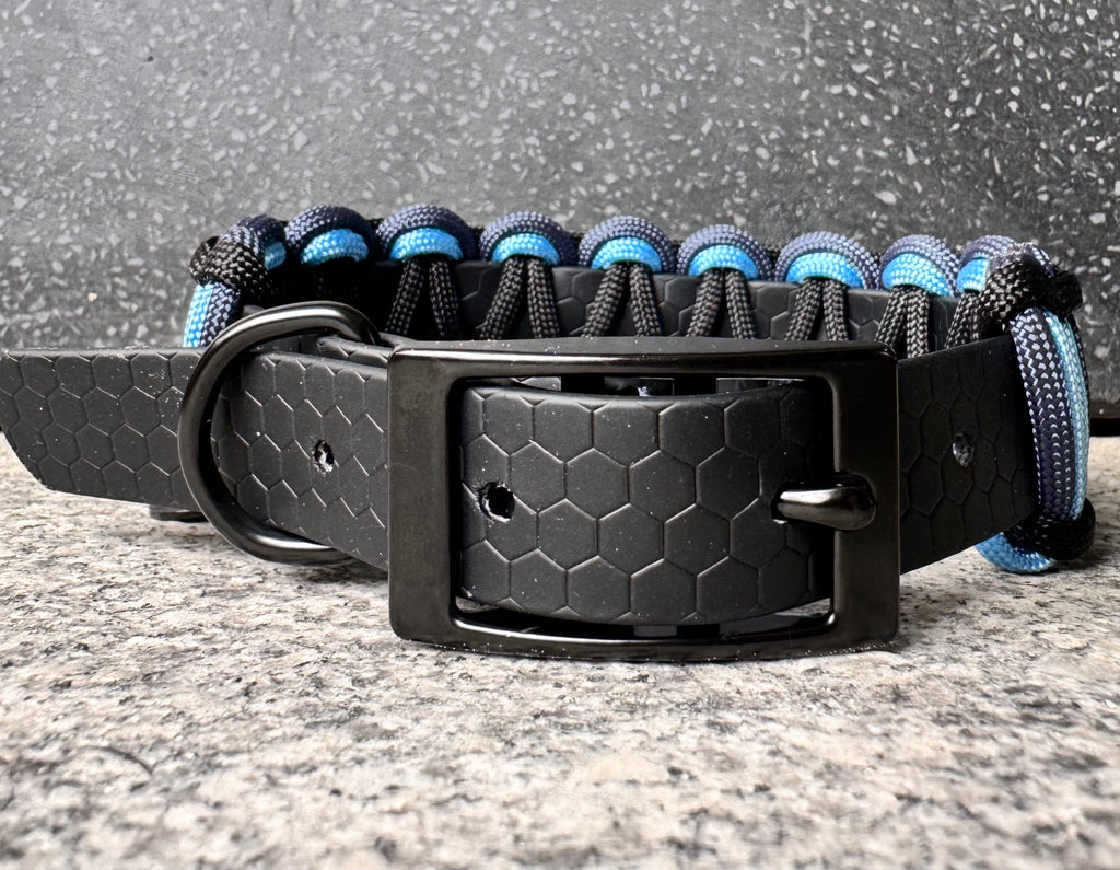 Biothane meets Paracord, Set "Blue Onyx" (37-45cm)