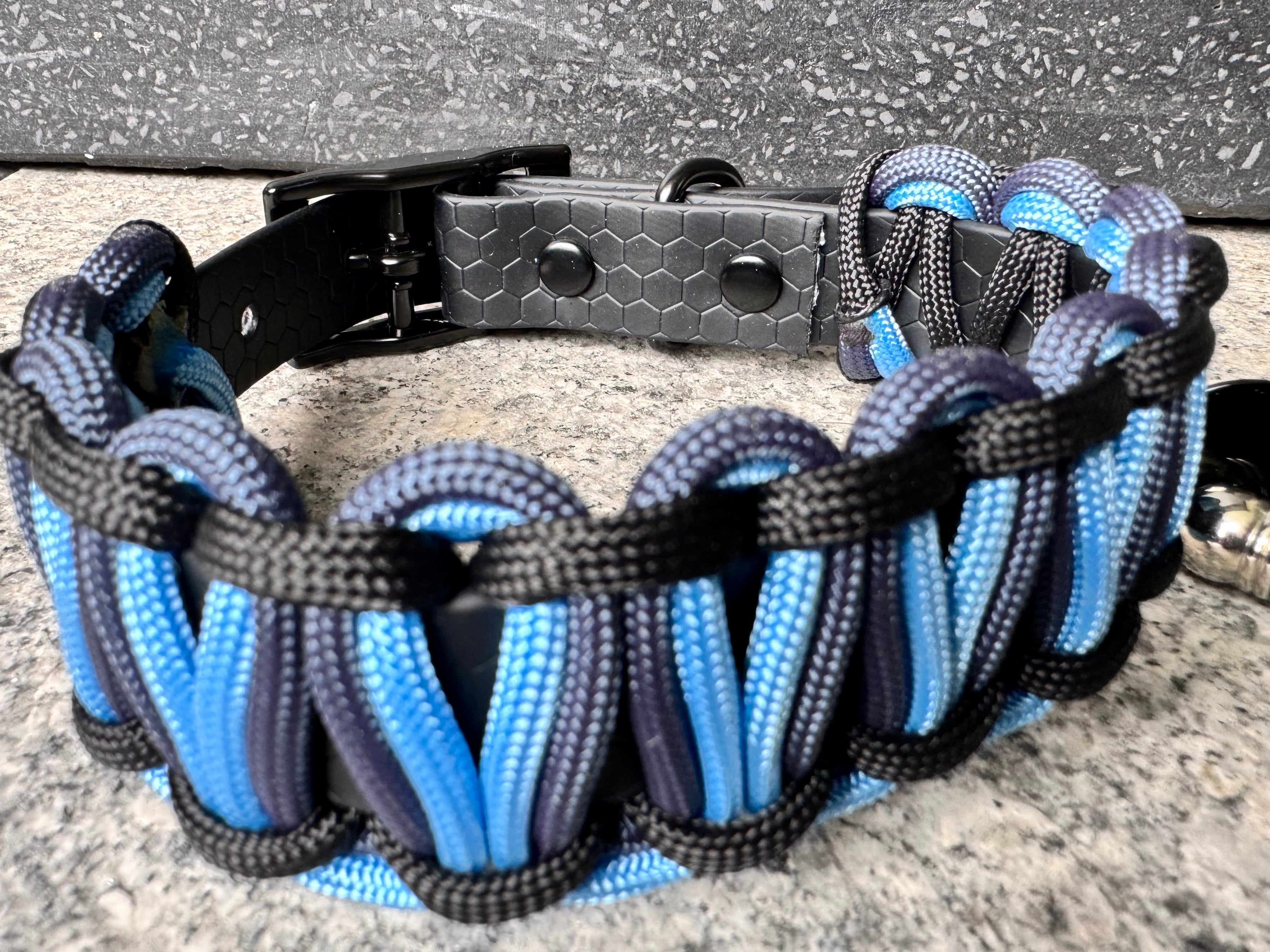 Biothane meets Paracord, Set "Blue Onyx" (37-45cm)