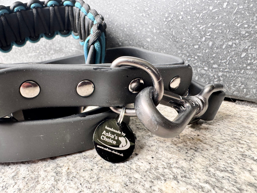 Biothane meets Paracord, Set "Blue Onyx" (37-45cm)