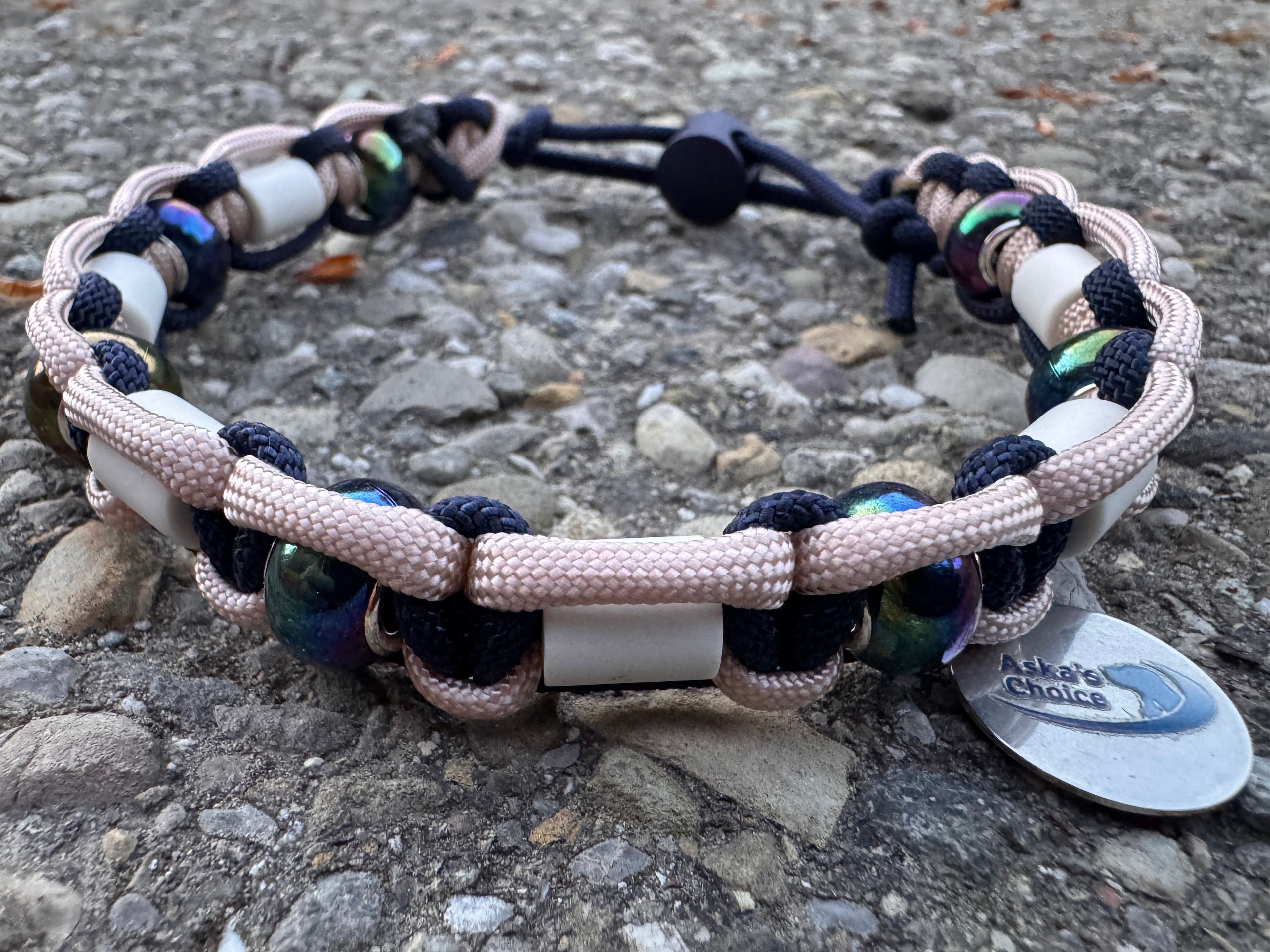 EM-Keramik Halsband "Navy Rose“, 31-37cm