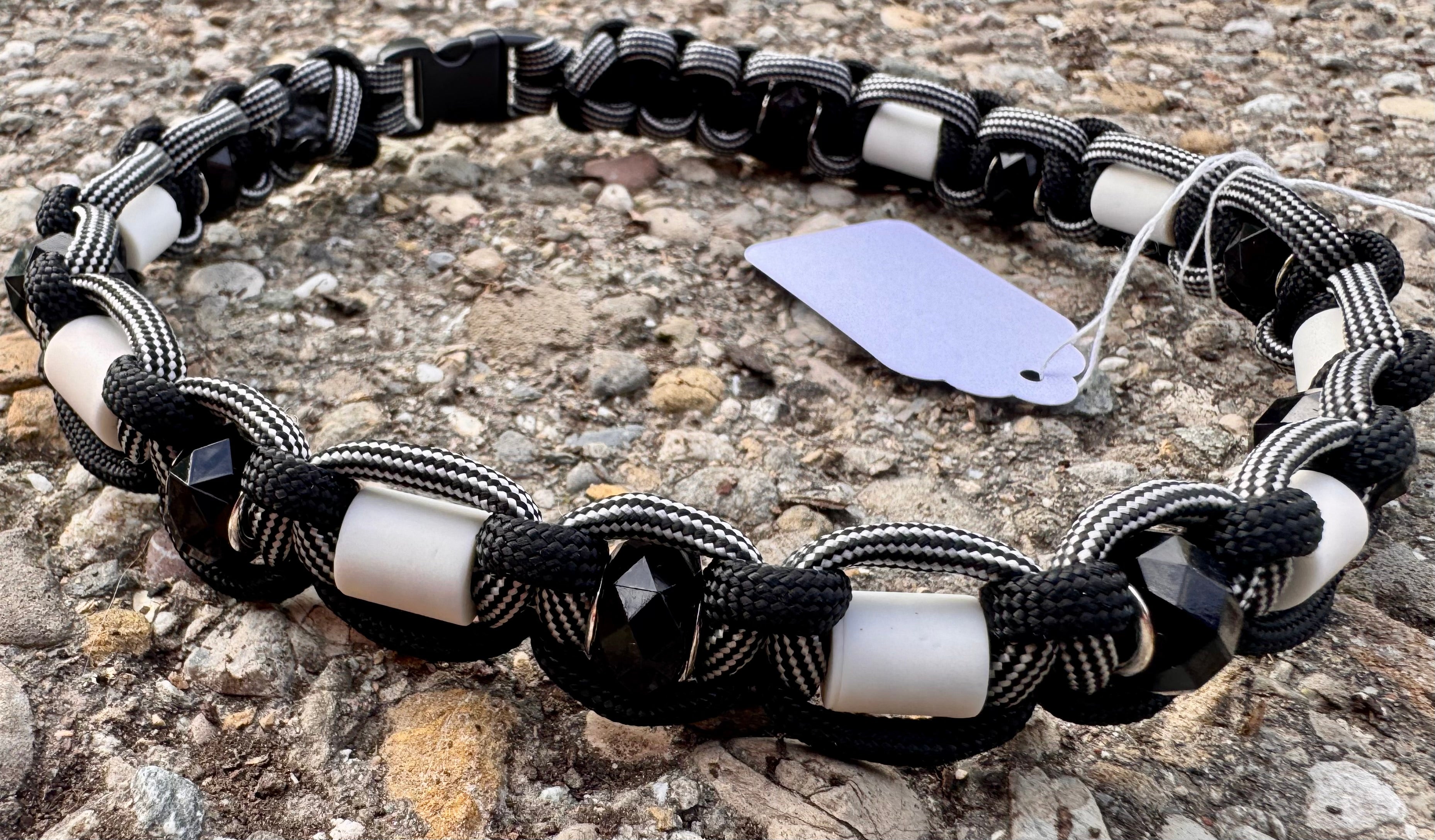 EM-Keramik Halsband "Black n White", 42cm