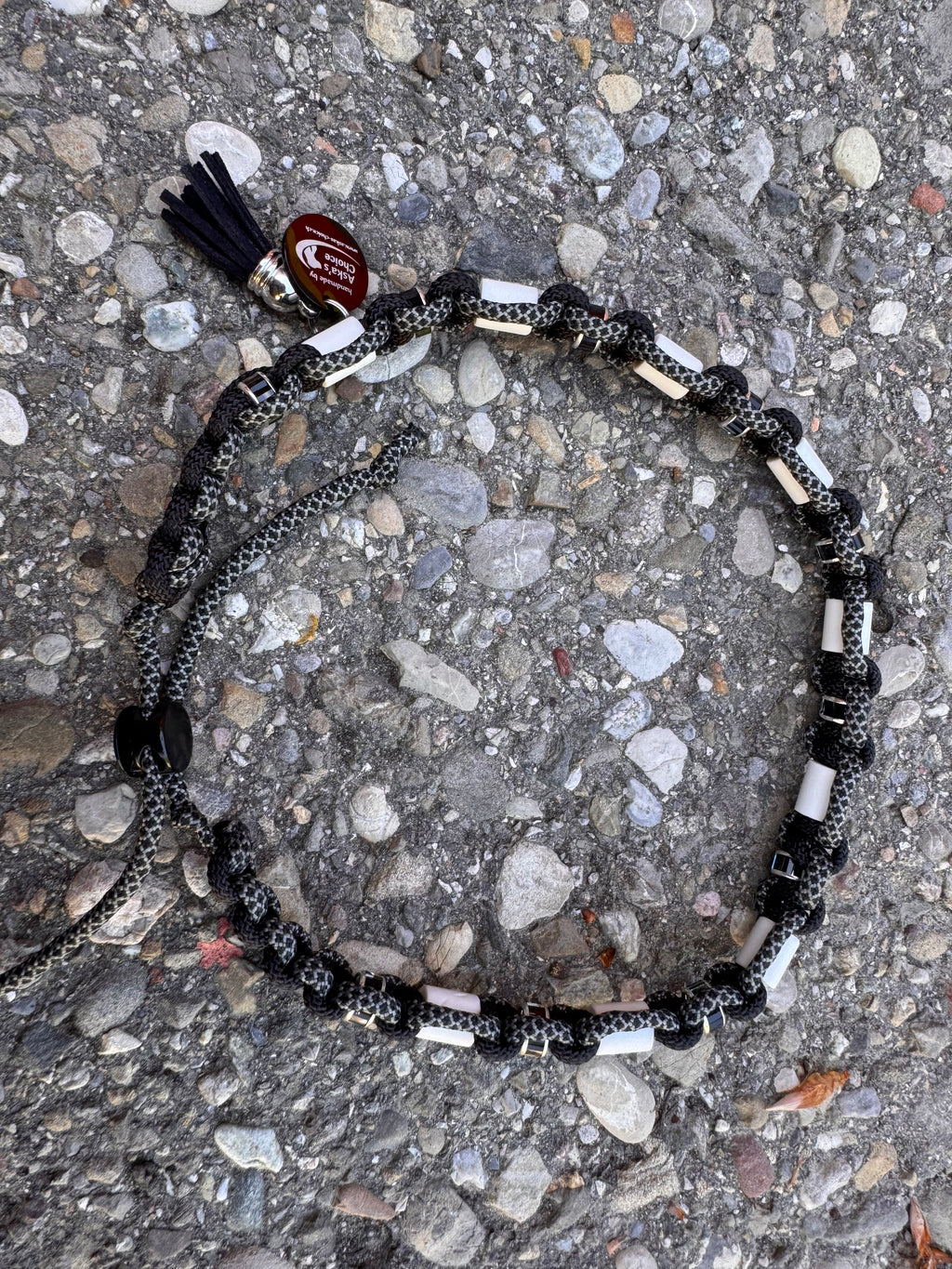 EM-Keramik Halsband "Obsidian“, 44-50cm