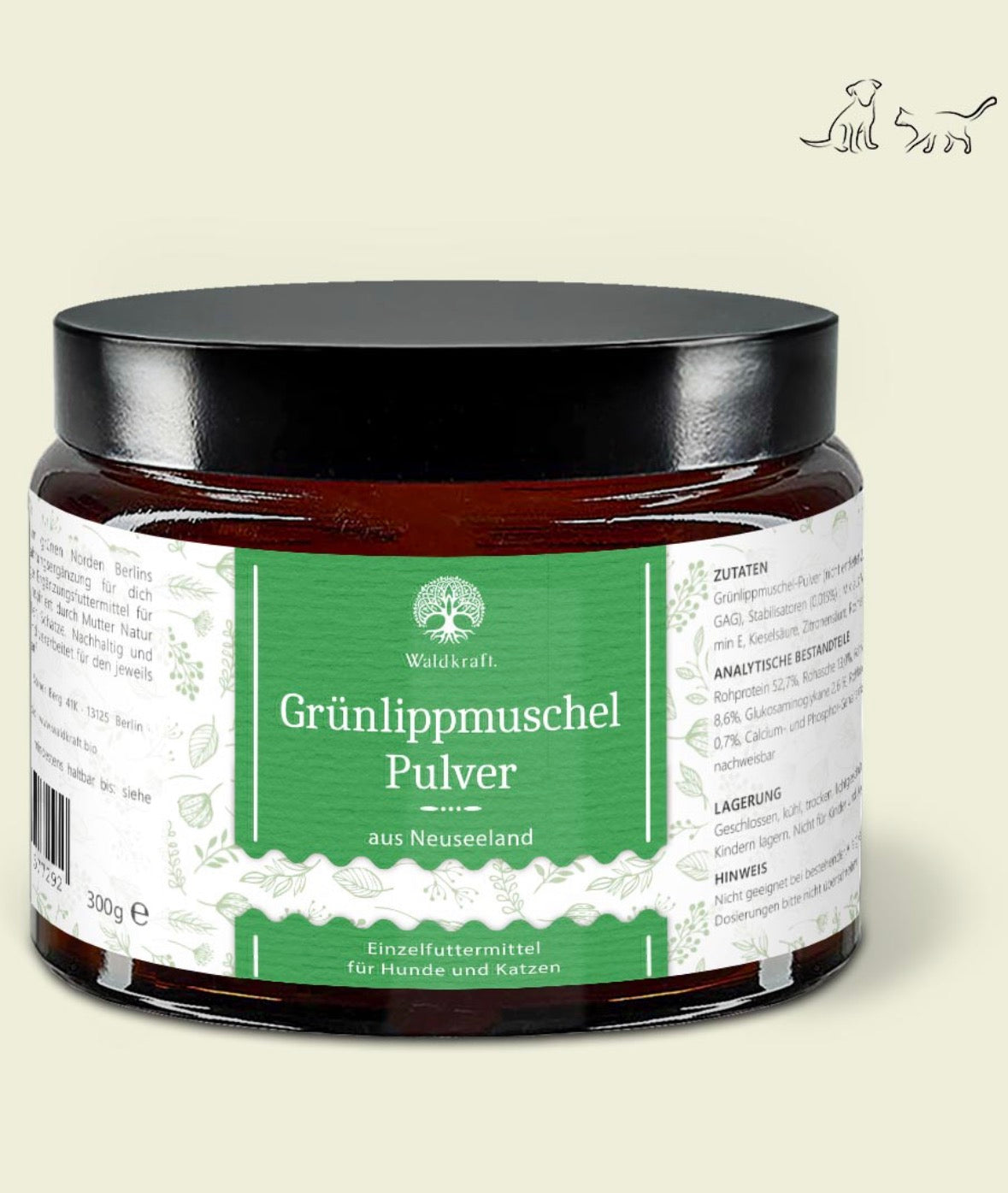 Waldkraft Grünlippmuschel Pulver Vollfett, 300g