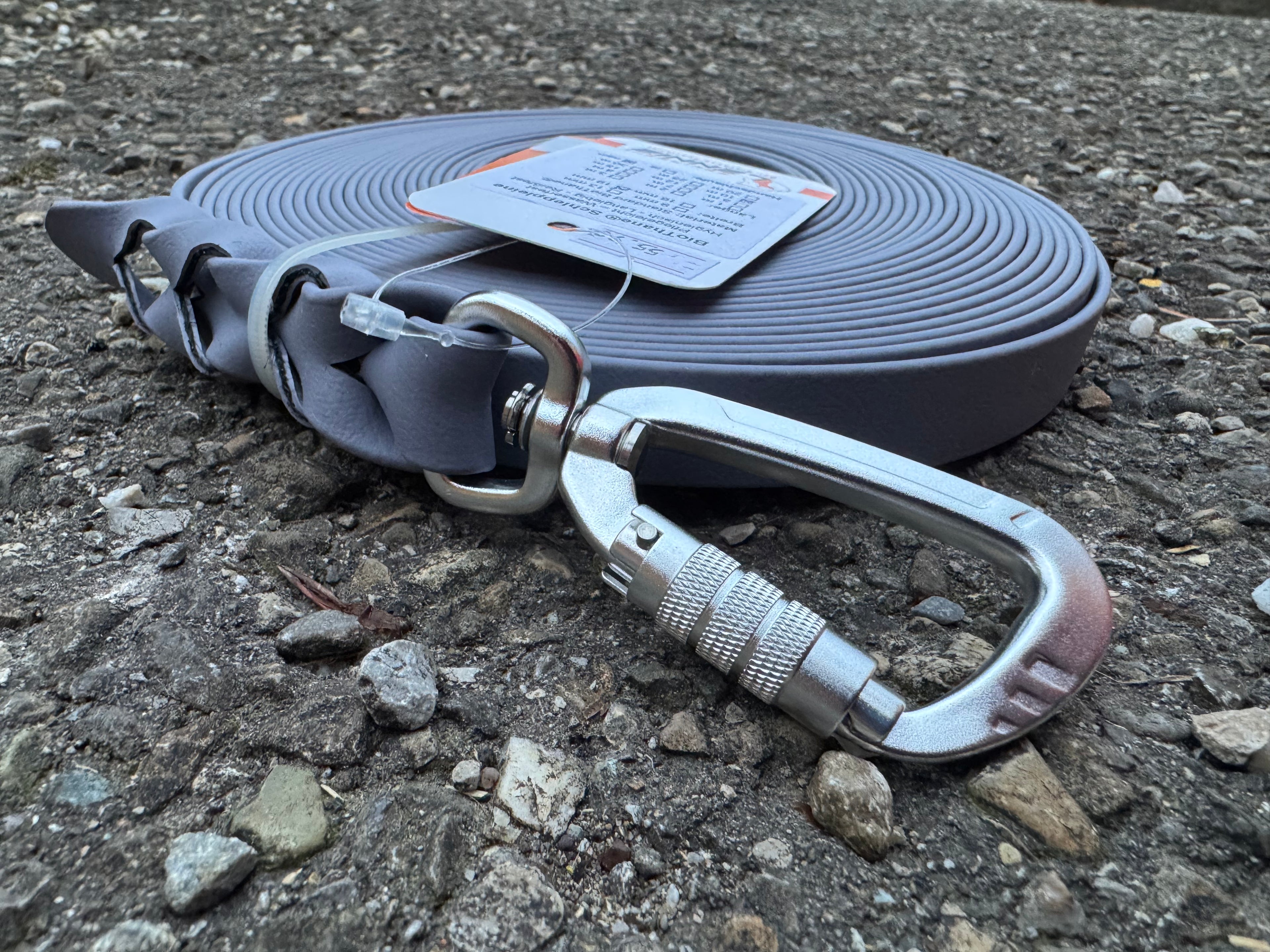 BioThane Schleppleine, 19mm, 10 m, Grau