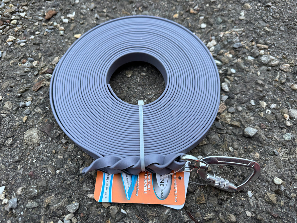 BioThane Schleppleine, 19mm, 10 m, Grau