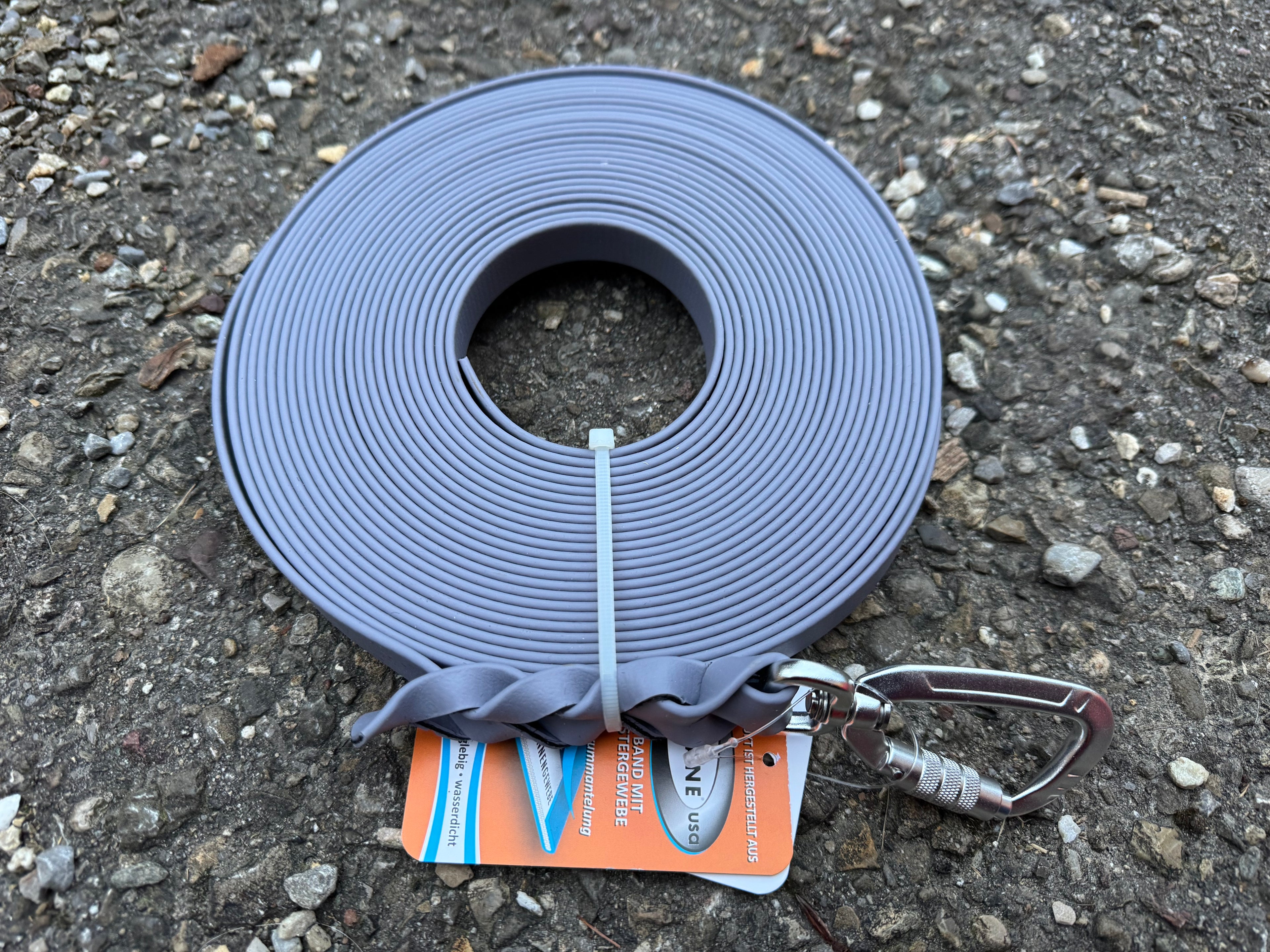 BioThane Schleppleine, 19mm, 10 m, Grau