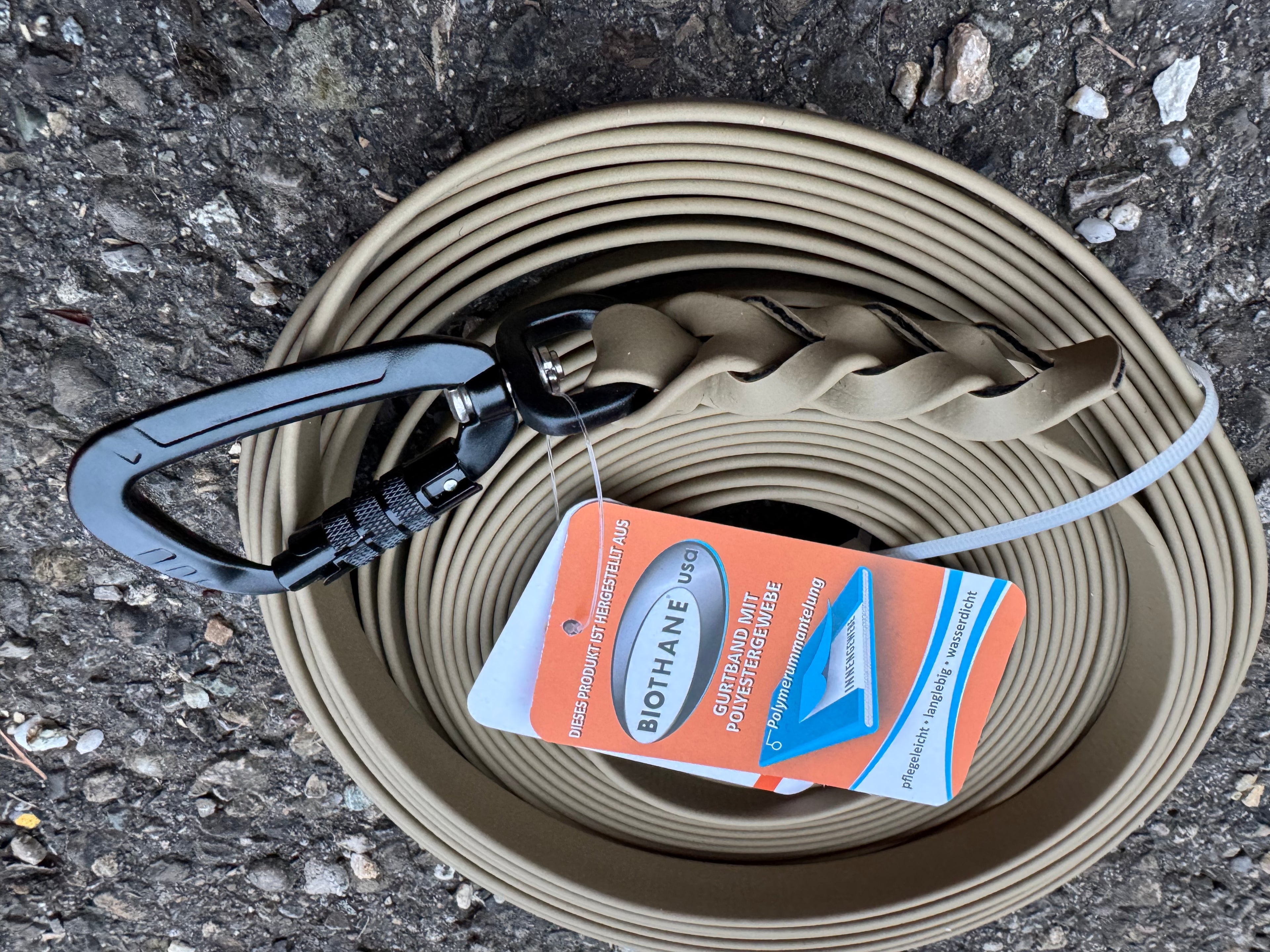 BioThane Schleppleine, 16mm, 10 m, Beige