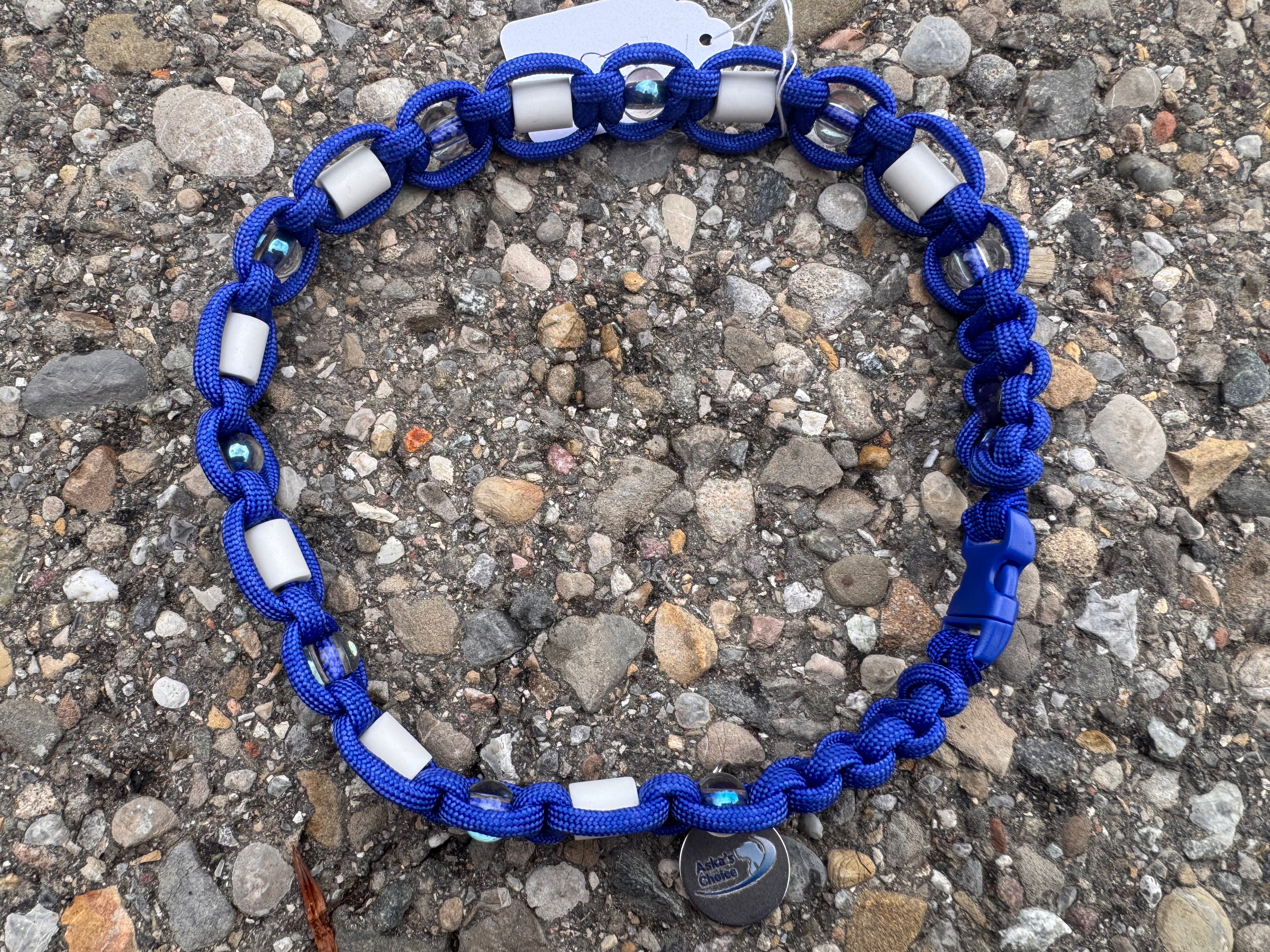EM-Keramik Halsband "Blue Curacao“, 47cm