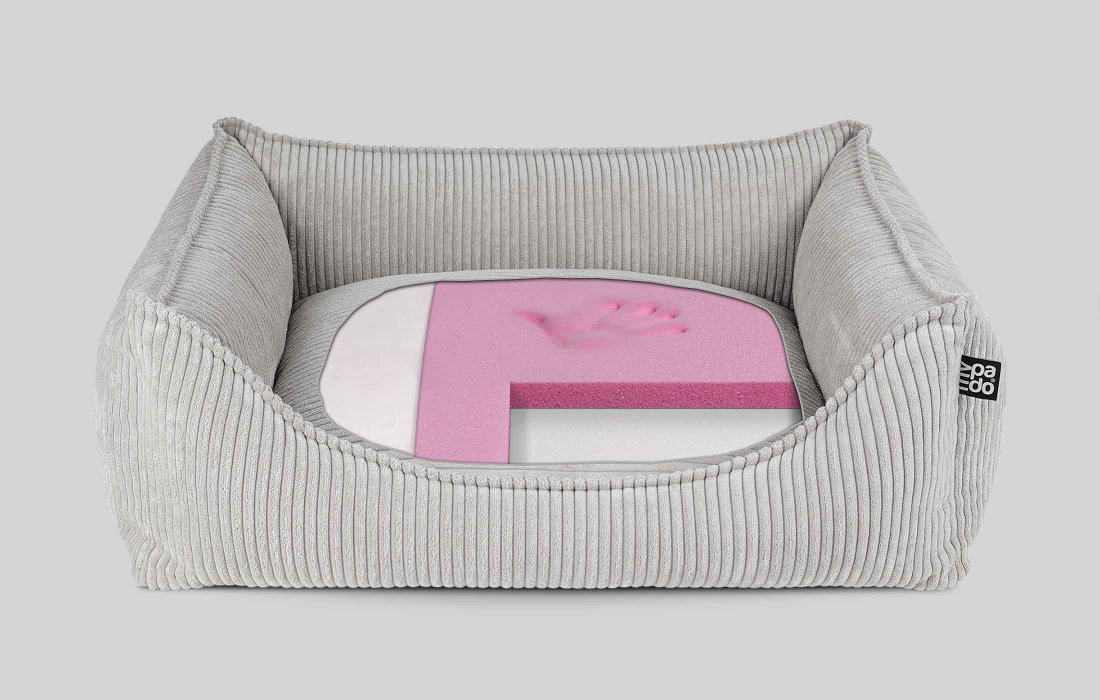 Mypado® Hundebett Dreamer Cord / Visco Füllung