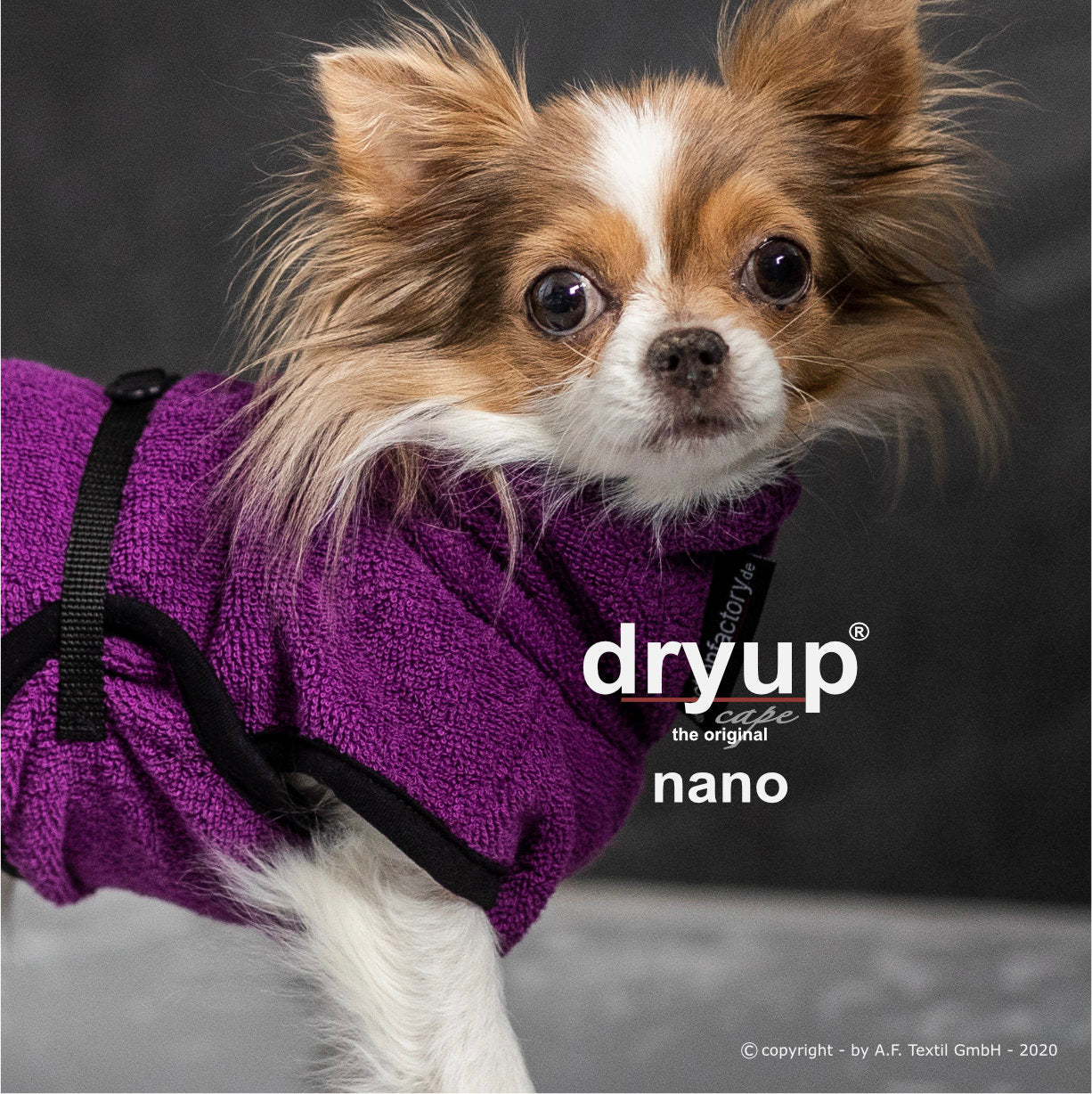 Hundebademantel - Dryup® cape nano (15-25cm Rückenlänge)