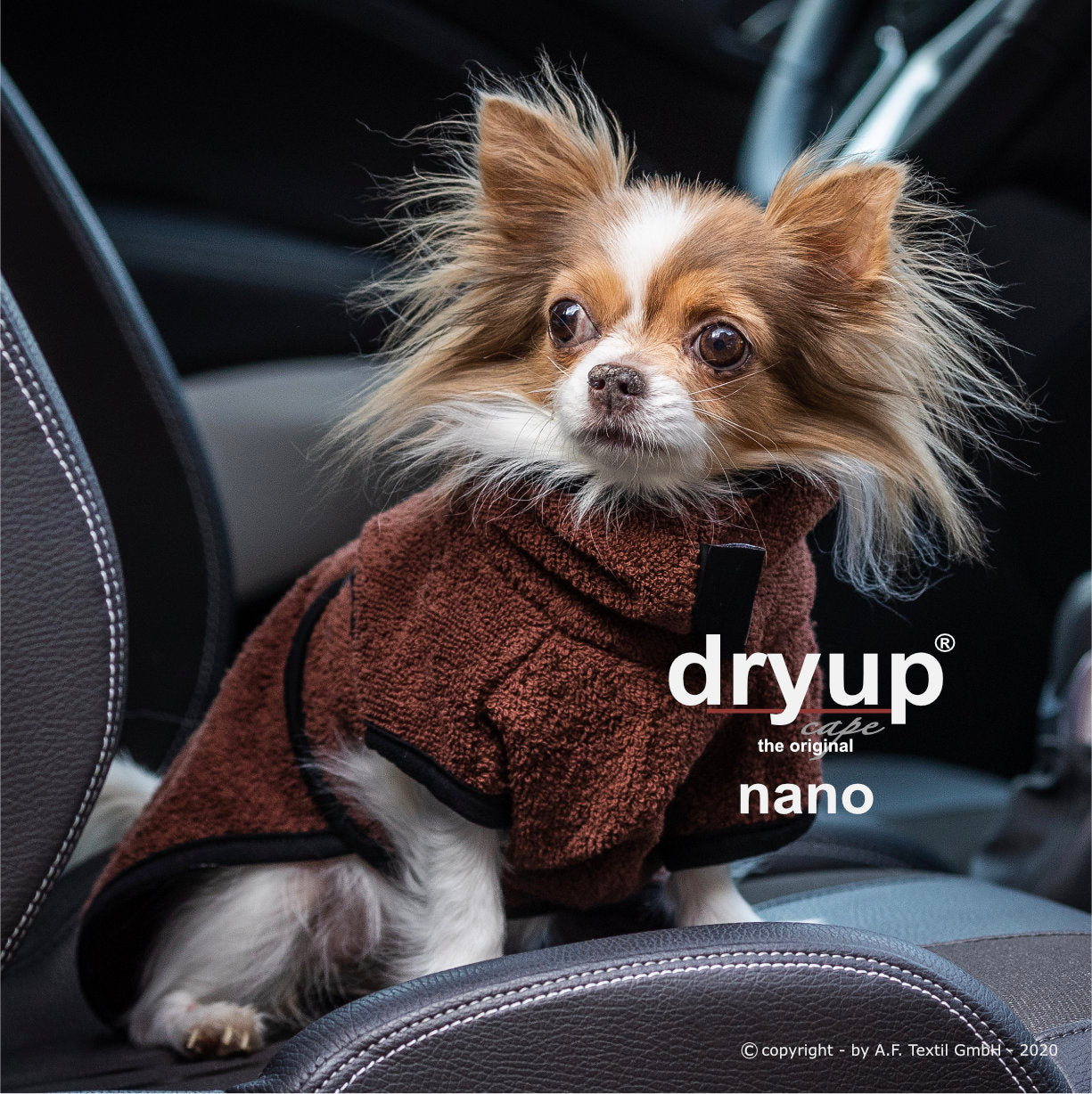 Hundebademantel - Dryup® cape nano (15-25cm Rückenlänge)
