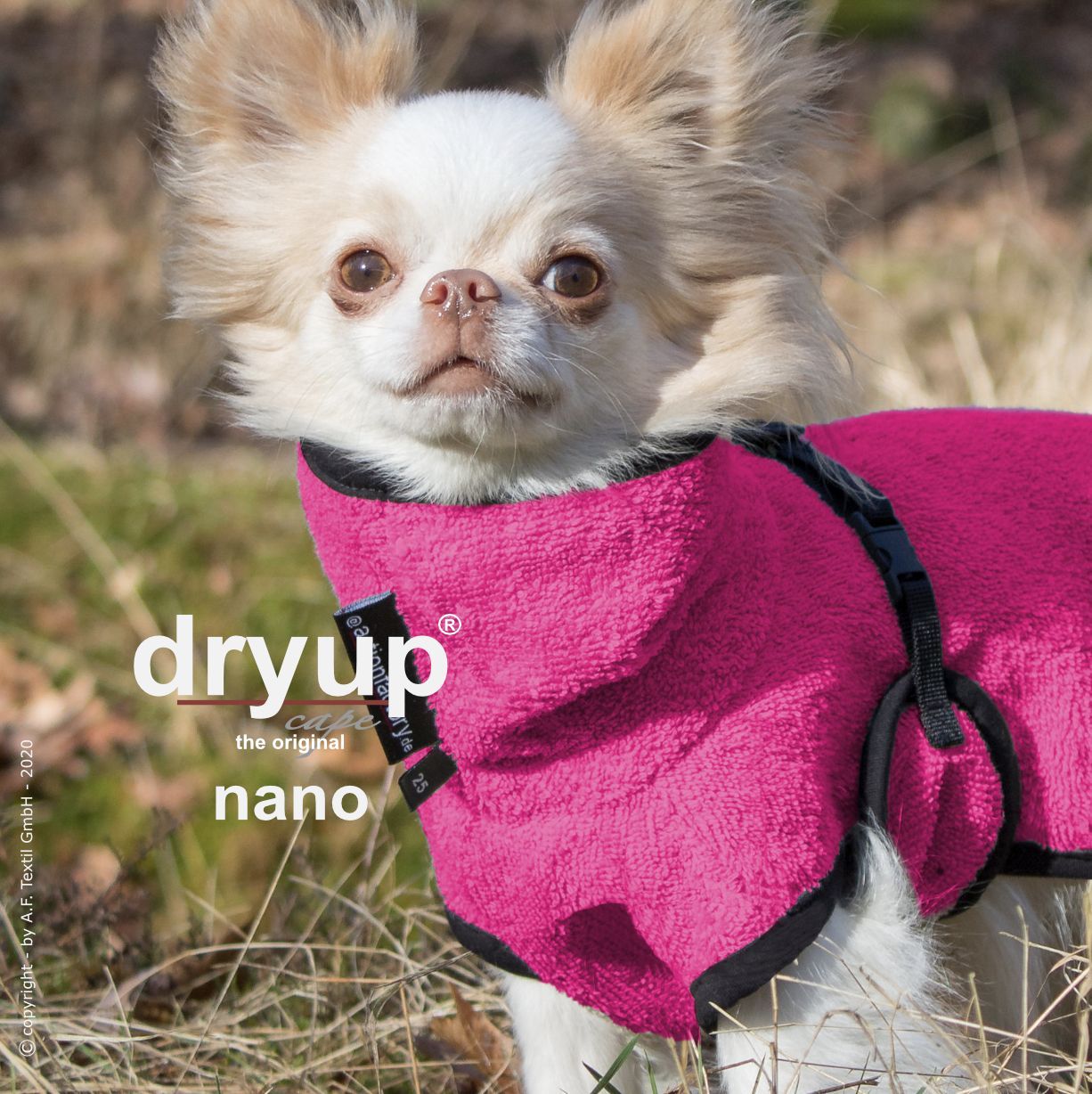 Hundebademantel - Dryup® cape nano (15-25cm Rückenlänge)