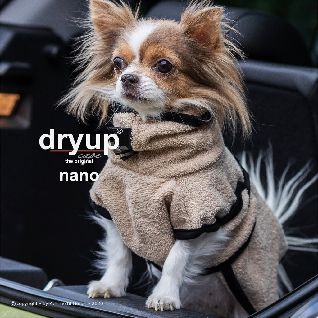 Hundebademantel - Dryup® cape nano (15-25cm Rückenlänge)