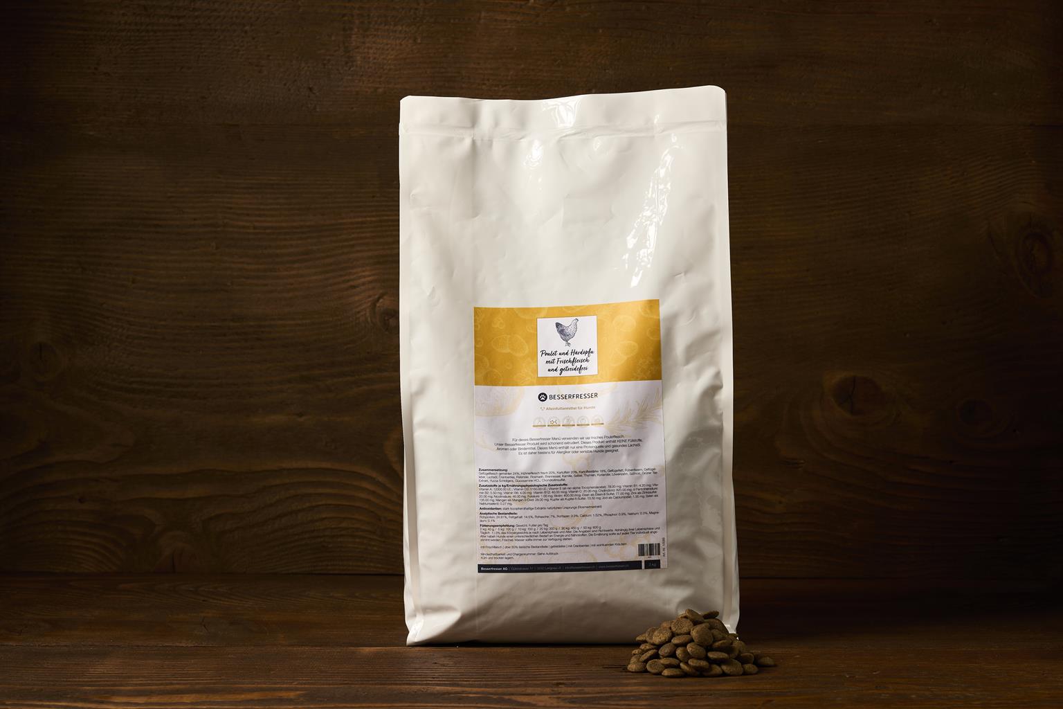 Poulet & Härdöpfu mit Frischfleisch getreidefrei