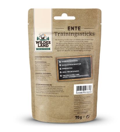 Wildes Land Trainingssticks Ente 70g